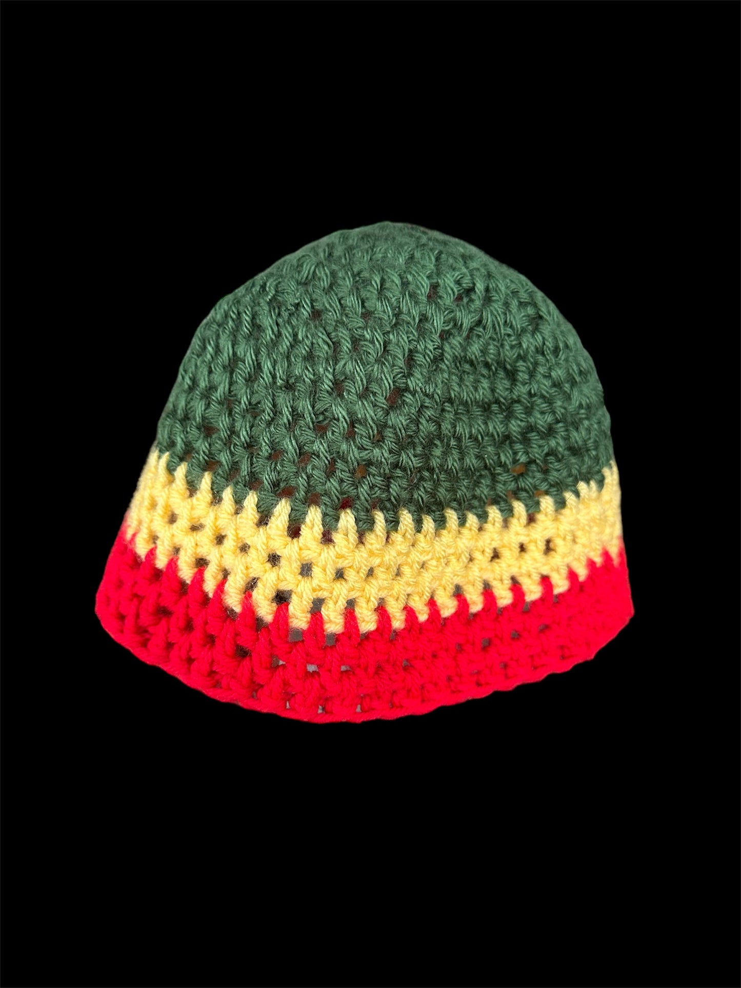 #4 GREEN,YELLOW,RED CROCHET HAT